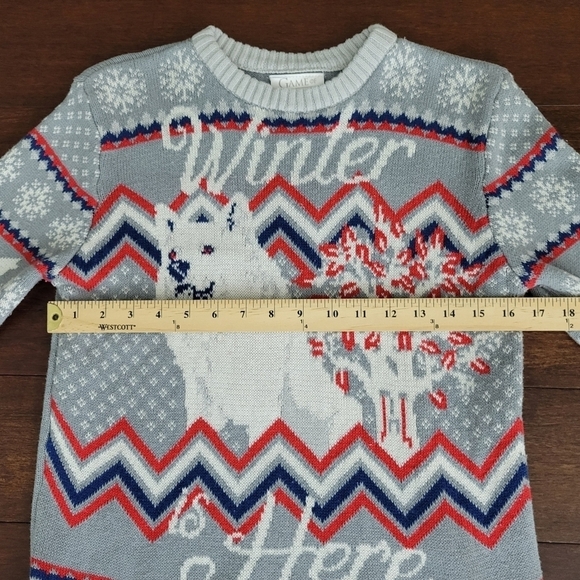 Game of Thrones 'Winter is Here' Knit Fair Isle Crew Neck Sweater Women's Size M - Picture 6 of 8